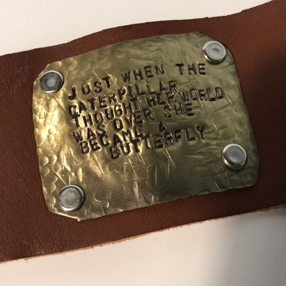 Hand Stamped Leather Cuff Bracelet